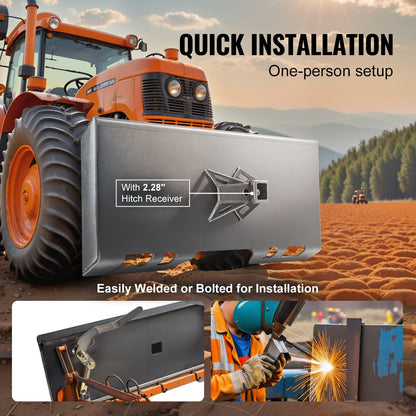 5/16" fästplatta för kompaktlastare, monteringsplatta för kompaktlastare, snabbfäste för lastare, med 2,28" dragkroksfäste, kompatibel med Deere, Kubota, Bobcat, Mahindra kompaktlastare och traktorer