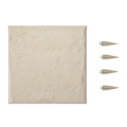 Trädgårdsstenar, 16 st 39,5x39,5 cm, dekorativa trappstenar med pålar, väderbeständiga plastgångstenar, slät yta, utomhusgångväg för gräsmatta, uteplats, landskap, beige