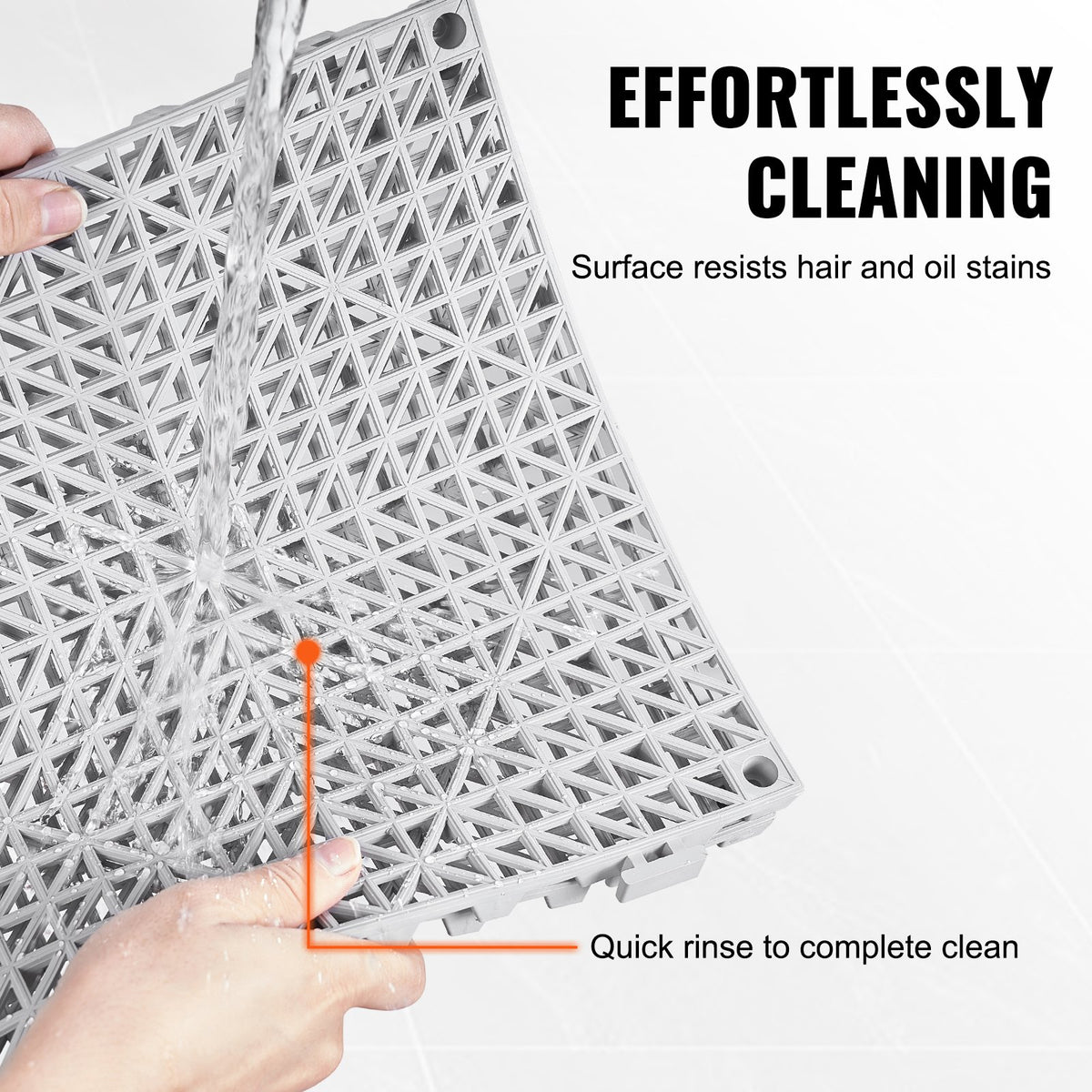 Modulär sammankopplande dynor, 50-pack 30 x 30 cm skarvningsdräneringsmattor, mjuka PVC-sammankopplande dräneringsgolvplattor, halkfria dräneringshål för toalett, badrum, kök, pool, våtutrymme, grå
