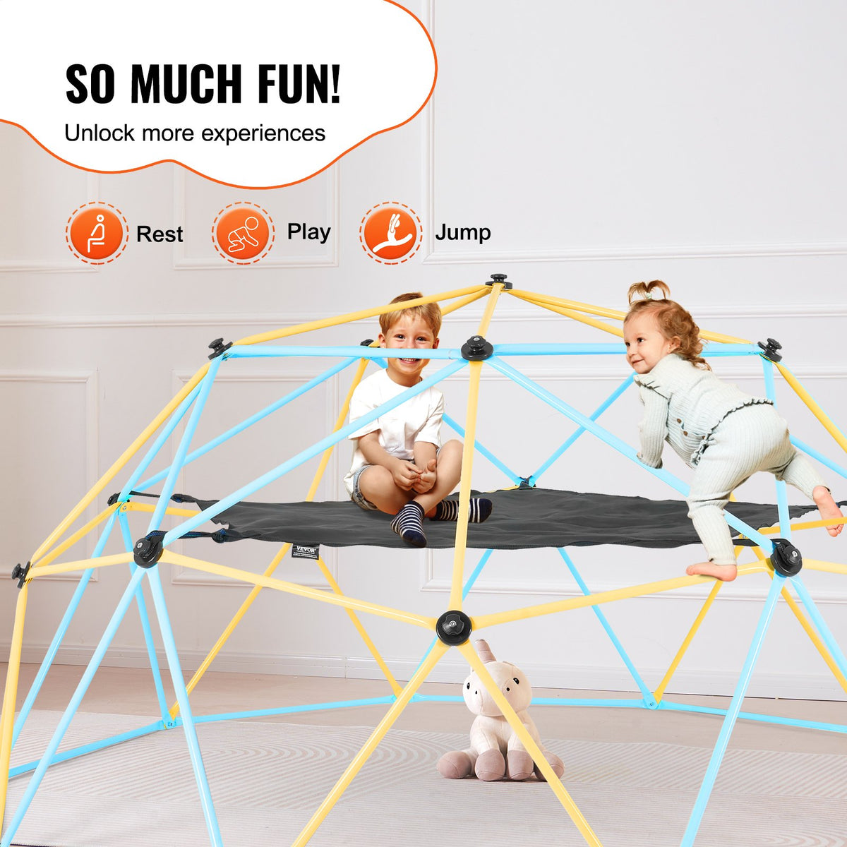 Kupolklättringshängmatta, tillbehör till klätterkupol, klätterkupolhängmatta lämplig för 10 fot kupolklättring, lastbärande 350 pund, Pentagon Jungle Gym-hängmatta för utomhusbruk (endast hängmatta)
