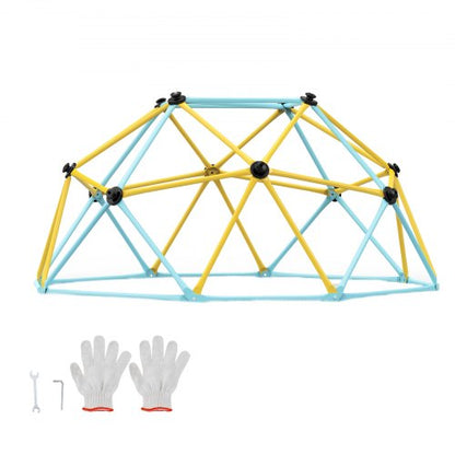 Klätterkupol, 1,8 meter geometrisk kupolklättrare för barn 3 till 9 år, klättergym stöder 270 kg och är enkel att montera, med klättergrepp, utomhus- och inomhuslekutrustning för barn