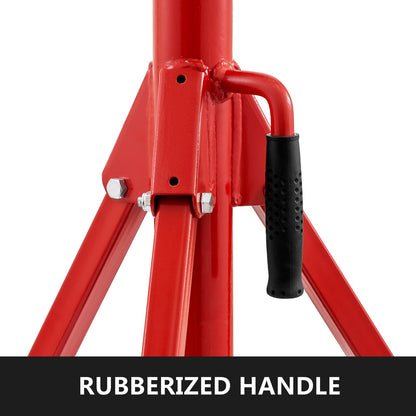 Pipe Jack Stand With 2-Ball Transfer V-Head and Folding Legs 1134 kg Adjustable Height 71.1 cm to 130.8 cm 1107A-type
