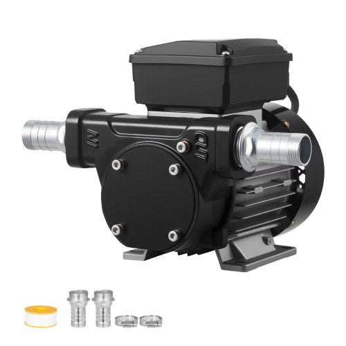 Oljeöverföringspump 230V, 16 GPM 60 L/min, AC elektrisk bränsleöverföringspump för diesel fotogen biodiesel, 8 ft/2,4 m max sughöjd, 45 ft/13,7 m max lyfthöjd, för fordon, byggarbetsplatser, gårdar