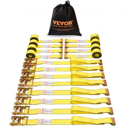 Spärrband (8-pack), 1995,8 kg brottstyrka, E-spår ändlös spärr med 8 premium 0,05 m x 4,6 m spärrband för kraftiga förflyttningar, lastsäkring, apparater, trädgårdsutrustning