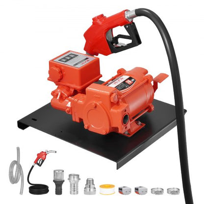 Bränsleöverföringspump 230V, 20 GPM 76 L/min, AC elektrisk oljeöverföringspump, med mätare, automatiskt avstängande bränslemunstycke och utloppsslang, högt flöde för bensin, diesel, fotogen, biodiesel, etanol