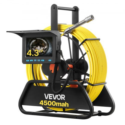 Sewer Camera, 20m Drain Inspection Camera, IP68 Waterproof Snake Plumbing Cameras with Lights - 6 Adjustable LEDs, 4500mAh Battery & 16GB Card for Sewer Line Duct Pipes