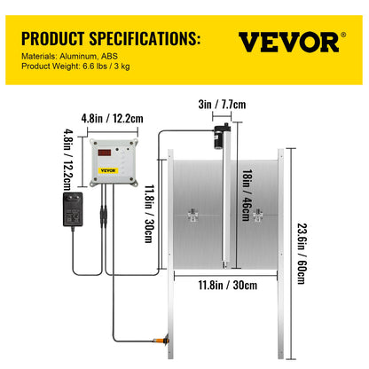 Automatic Chicken Coop Door, Timer and Light Sensor Chicken Door Opener, 12V 66W Chicken Coop Door, Electric Poultry Door Opener Kit with Infrared Sensor, Auto Chicken Door with 2 Remotes