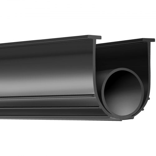 Garageportstätningar i gummi, U-form + O-ring, kombinerad vädertätning för garageportens botten, 4,88 m väderbeständig garageportstätning, 8 mm T-ändar och 9,5 cm bredd, för dörrar, svart