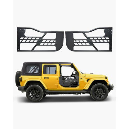 Jeep-rördörrar, 2-dörrars, jaktmodell med rörformade Jeep-dörrar med kraftiga gångjärn och originalspärr, Jeep-dörrar med gummikuddar och härdat stålrör, passar för Jeep Wrangler JK från 2007-2018.