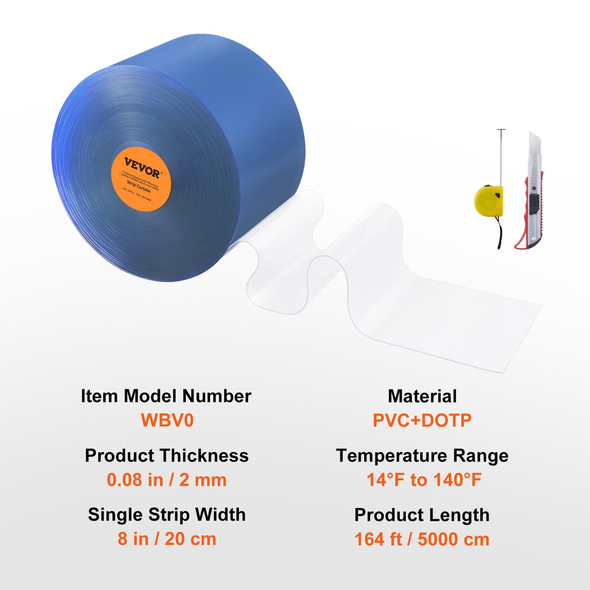 Remsgardin PVC Dörrgardin 4997,4 cm x 20,3 cm Rullkyl/Frys Klarplast