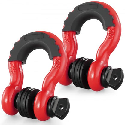 2-pack 19 mm D-ringsschackel med 22,2 mm skruvstift, 28,5 ton brottstyrka