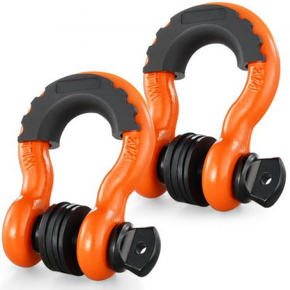 2-pack 19 mm D-ringsschackel med 22,2 mm skruvstift, 28,5 ton brottstyrka