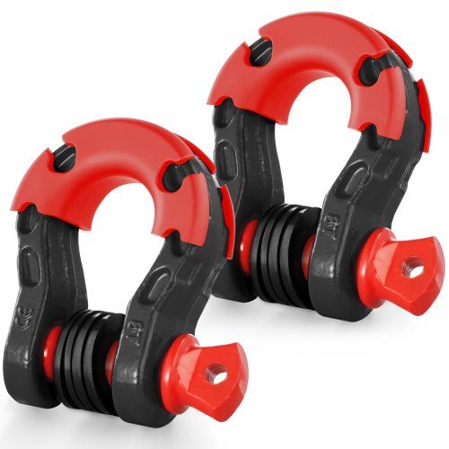 2-pack 19 mm D-ringsschackel med 22,2 mm skruvstift, 30 ton brottstyrka