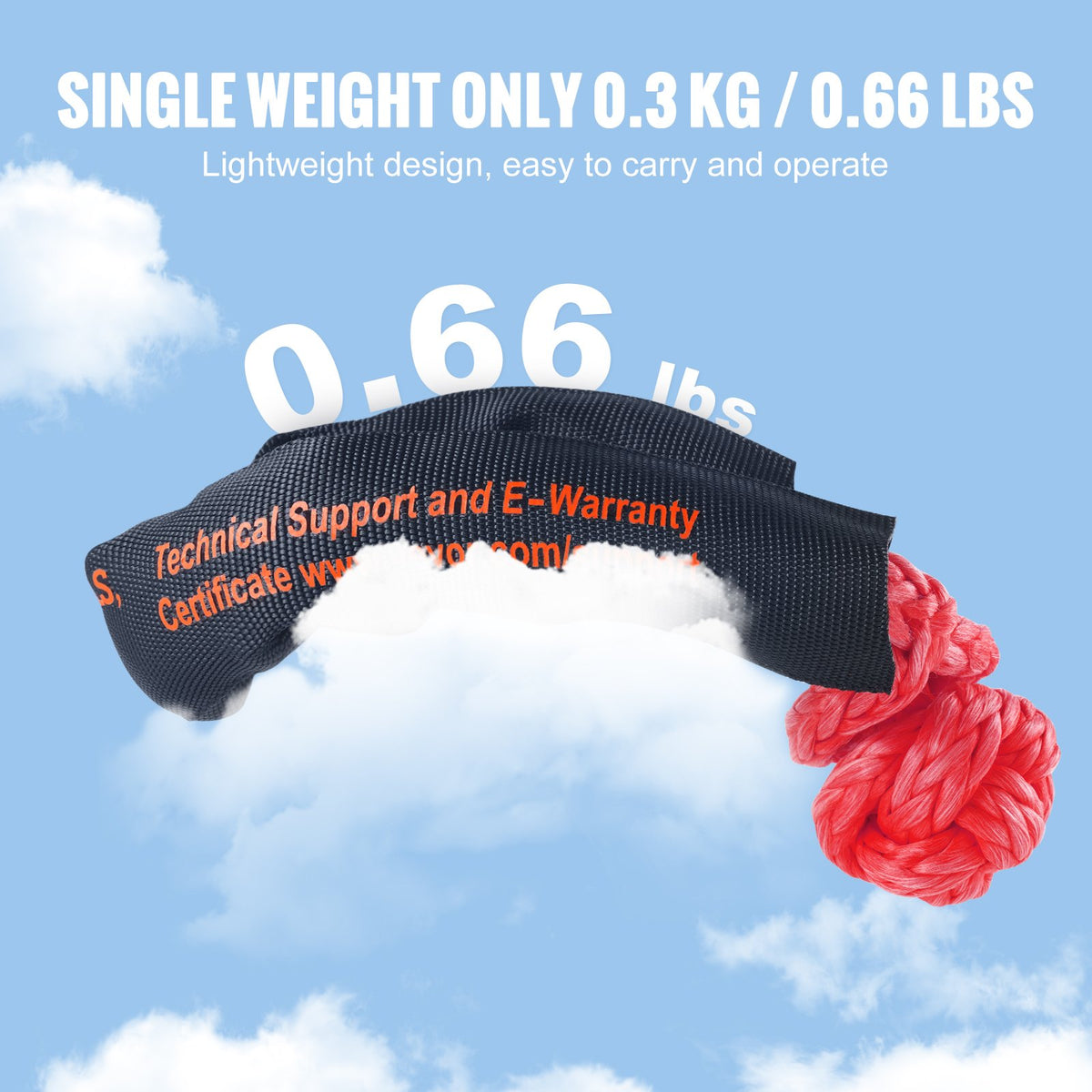 Mjuk schackel syntetiskt bärgningsrep 2 st 1,3x56 cm 20 ton brottstyrka