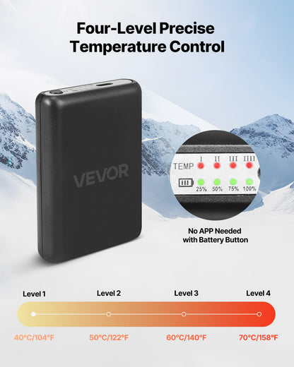 Värmesockor, 5000mAh batteridrivna, laddningsbara värmesockor med 4 värmenivåer, elektriska värmesockor med app-kontroll för män kvinnor, fotvärmare för jakt, ridning, camping, vandring