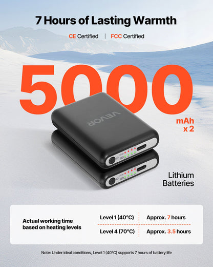 Värmesockor, 5000mAh batteridrivna, uppladdningsbara värmesockor med 4 värmenivåer, elektriska uppvärmda strumpor för män kvinnor, fotvärmare för jakt, ridning, camping, vandring, skidåkning, utomhusarbete
