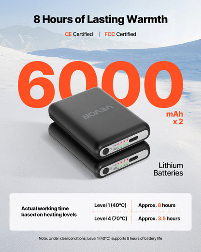 Värmesockor, 6000mAh batteridrivna, laddningsbara värmesockor med 4 värmenivåer, elektriska värmesockor med app-kontroll för män kvinnor, fotvärmare för jakt, ridning, camping, vandring
