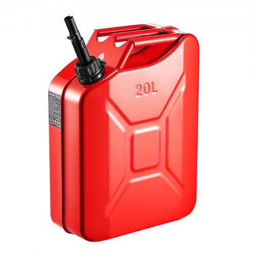 Metal Fuel Container, 20 L, Fuel Jerry Can with Spout and Comfort Handle, 6 L/min Max Flow Rate, Leakproof & Corrosion-resistant Metal Gas Tank Most Cars Motorcycle ATV UTV, Red