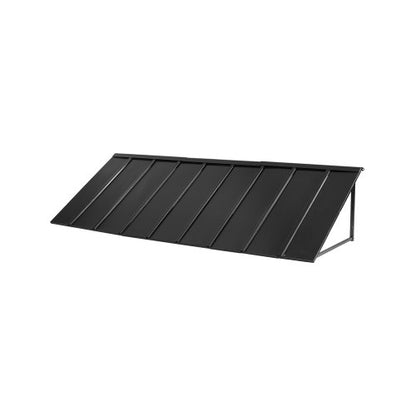 Fast metallmarkis 104 x 36 tum, fönstermarkis, dörrtak, stabil triangelmarkis med stålram för dörrar, utvändigt regn-, snö- och solljusskydd för dörringång, fönster, verandor, balkonger