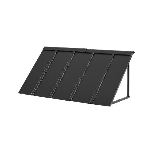 Fast metallmarkis 56 x 24 tum, fönstermarkis, dörrtak, stabil triangelmarkis med stålram för dörrar, utvändigt regn- och snöskydd för dörringång, fönster, verandor, balkonger