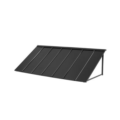 Fast metallmarkis 80 x 36 tum, fönstermarkis, dörrtak, stabil triangelformad stålram, utvändig markis, regn- och snöskydd, solljusskydd för dörringång, fönster, verandor, balkonger