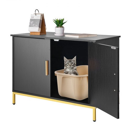 Möbel för kattlåda, 70 cm dold kattlåda med metallben och handtag, modernt sidobord för katttoalett, passar de flesta av kattlådans delar, för sovrum och vardagsrum