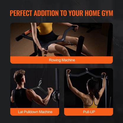 LAT Pulldown-tillbehör, V-stångstillbehör för rodd med kabelmaskin, triceps-pulldown-stång, gummibelagt handtag för ryggstyrketräning, bicepscurl, triceps-lats-pulldown-stång för hemmagym
