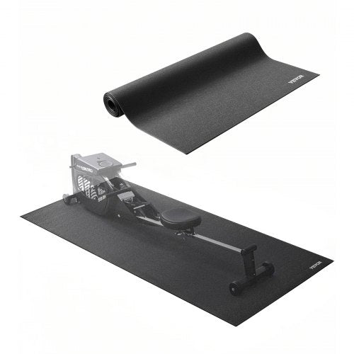 Löpbandsmatta för heltäckningsmatta, 6 mm tjock, 760x1525 mm träningsmatta för löpband, stationära cyklar och liggcyklar, golvskydd i hög densitet av PVC, vattentät och halkfri för hemmagym