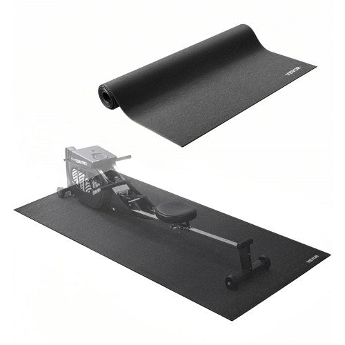 Löpbandsmatta för heltäckningsmatta, 6 mm tjock, 760x1820 mm träningsmatta för löpband, stationära cyklar och liggcyklar, golvskydd i hög densitet av PVC, vattentät och halkfri för hemmagym