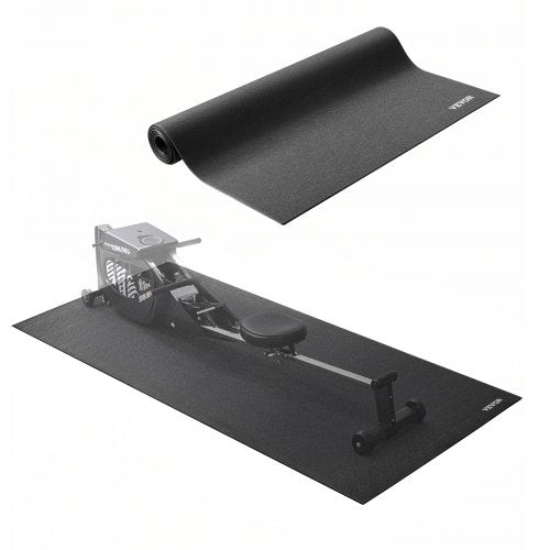 Löpbandsmatta för heltäckningsmatta, 6 mm tjock, 915x1820 mm träningsmatta för löpband, elliptiska maskiner, roddmaskin, golvskydd i högdensitets PVC, vattentät och halkfri för hemmagym