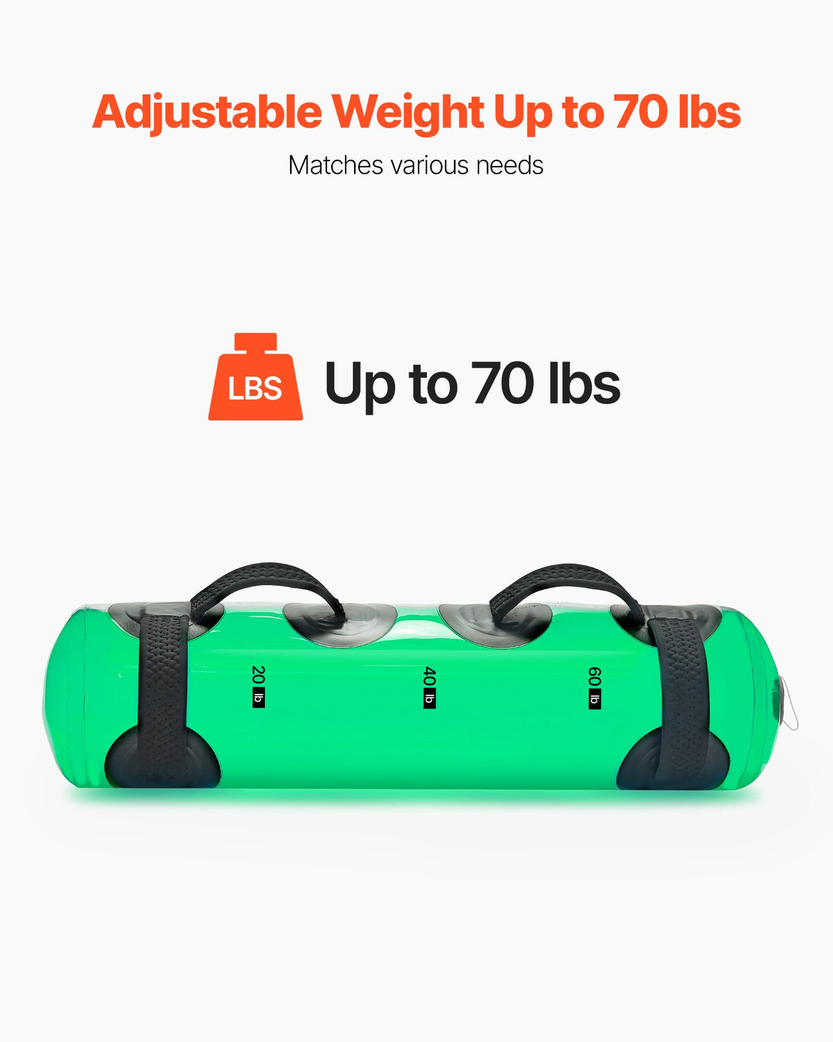 Vattenvikter Aqua Bag, Stora Aqua Bags för Träning, 31,75 kg Justerbar Bärbar Stabilitets- och Helkroppsträningsutrustning, För Styrketräning, Bål- och Balansträning, Hemmagymträning
