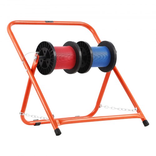 Kabelhållare, kraftig stålram, spolhållare för elkablar, bärbar kabeldispenser för spolar upp till 508 mm / 20 tum i diameter, 45 kg / 100 lbs kapacitet för kabelvindor, elektrisk industri detaljhandel