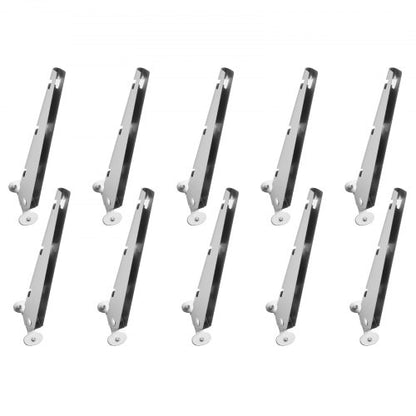 Taggtrådsarm, 10-pack 14,8 tums förlängare för staketstolpar för 1,3" till 1,5" kedjelänkstaket, U-fästesdesign, förlängare av galvaniserat stål, skyddar avskildhet och förhindrar att husdjur hoppar av