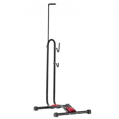 Bike Rack, Upright Bike Stand Floor for 406.4 to 700 mm Mountain & Road Bikes, Vertical & Horizontal Bicycle Stand for Secure Parking and Storage in Garage, Truck Bed, Indoor, Outdoor, Black