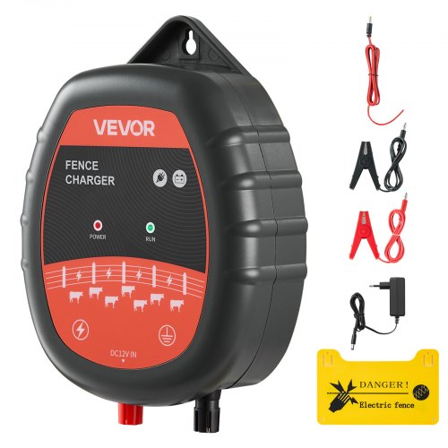 Elstängselladdare, 10kV 1J, AC DC elstängselaggregat med LED-indikator, 3 km räckvidd, kraftfull plug-in-stängselladdare, förhindrar vilda djurs intrång för boskap och fjäderfä