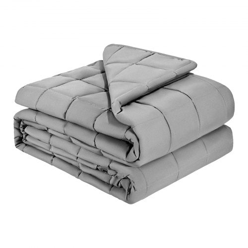 Tyngdtäcke, 11,5 kg, 225 x 285 cm, king size, svalkande, andningsbar, tungt täcke med glaspärlor, användning året runt, lämplig för vuxna på 110-145 kg, lindring av ångest och stress, förbättrad sömn, grå