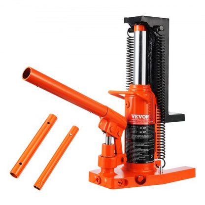 Hydraulisk domkraft, 2,5 ton/2268 kg, på tå, domkraftslyft, 5 ton/4536 kg, lyftkapacitet ovanpå, maskindomkraft, 0,8–5,3 tum/2–13,5 cm, topphöjd 8,9–13,4 tum/22,6–34 cm, lufthydraulisk klodomkraft för maskiner, industri