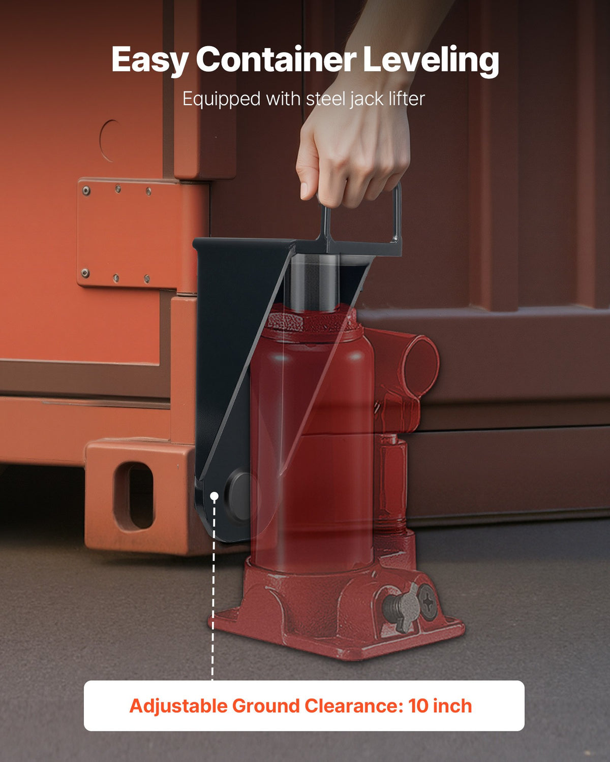 Containerlyft med U-format handtag, 1-pack, nivåutjämnare som tål sol och regn, kraftig containerlyft för sjöfart, logistik, lagerhantering
