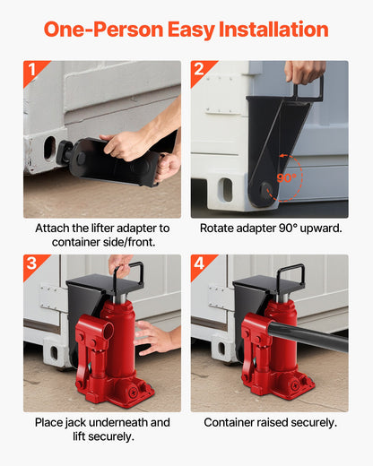 Containerlyft med U-format handtag, 2-pack, förvaringsnivåbooster, tål sol och regn, kraftig containerlyft för sjöfart, logistik, lagerhantering