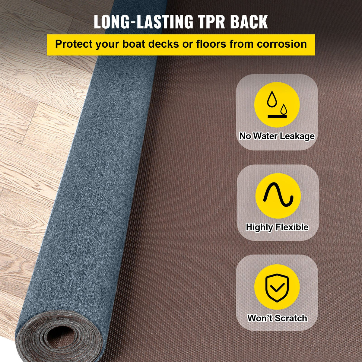 Indoor Outdoor Rug Carpet 5.9x36ft Outdoor Rug with Waterproof Back Outdoor Rug for Patio Porch Deck Garage Outdoor Area Rug Runner Anti-Slide Porch Rug No Mildew Kitchen Carpet(Grey,11M)
