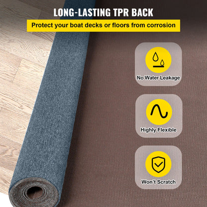Indoor Outdoor Rug Carpet 5.9x36ft Outdoor Rug with Waterproof Back Outdoor Rug for Patio Porch Deck Garage Outdoor Area Rug Runner Anti-Slide Porch Rug No Mildew Kitchen Carpet(Grey,11M)