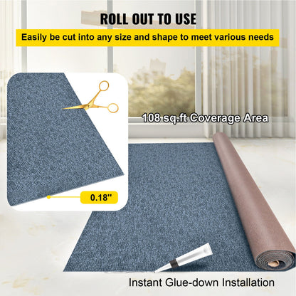 Indoor Outdoor Rug Carpet 5.9x36ft Outdoor Rug with Waterproof Back Outdoor Rug for Patio Porch Deck Garage Outdoor Area Rug Runner Anti-Slide Porch Rug No Mildew Kitchen Carpet(Grey,11M)