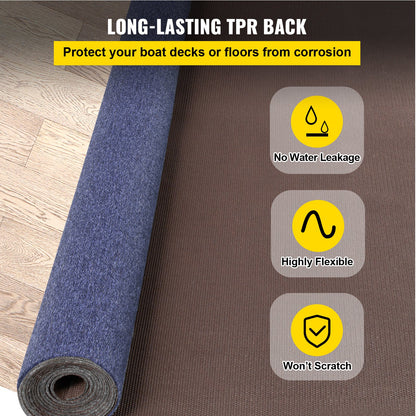 Indoor Outdoor Rug Carpet 5.9x49.2' Outdoor Rug with Waterproof Back Outdoor Rug for Patio Porch Deck Garage Outdoor Area Rug Runner Anti-Slide Porch Rug No Mildew Kitchen Rugs(Blue,1.8 * 15M)