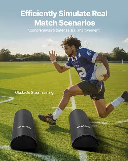 Fotbolls tacklingsdocka, 42,5 tum PVC Step Over-docka, högdensitetssvampblockerande padutrustning, kraftiga tacklingsdocka med handtag, utmärkt för fotarbete, sportträning, 2 st