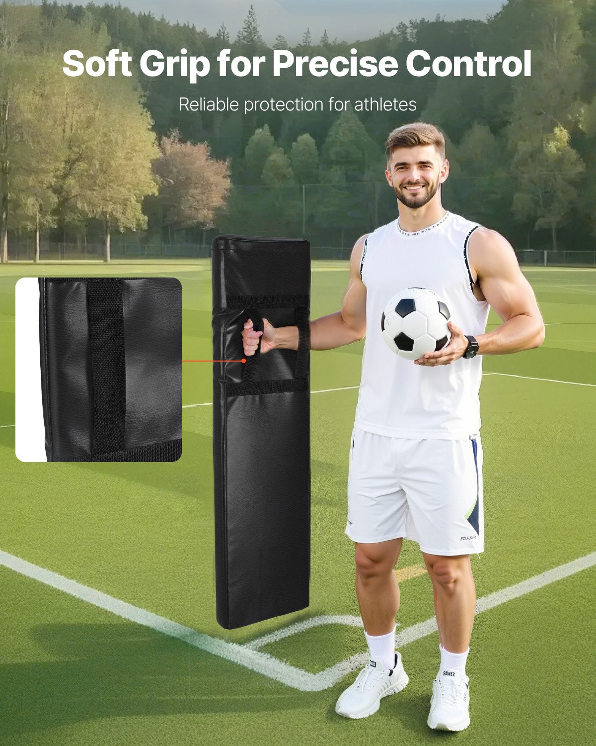 Fotbolls tacklingsdocka, 42,5 tum PVC Step Over-docka, högdensitetssvampblockerande padutrustning, kraftiga tacklingsdocka med handtag, utmärkt för fotarbete, sportträning, 2 st