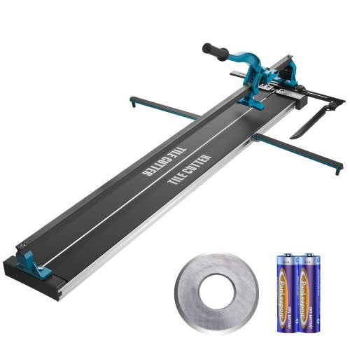 Manuell kakelskärare, 1200 mm, porslins- och keramikplatteskärare med skärhjul i volframkarbid, infraröd positionering, halkfria fötter, slitstarka skenor för professionella installatörer eller nybörjare