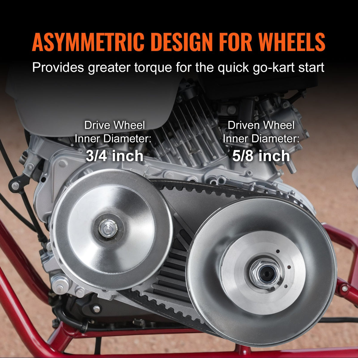 Drivkoppling, 2-8 hk motor, 2000 varv/min höghållfast drivkoppling med asymmetriskt designade hjul och robust gummirem, robust och hållbar koppling med kompletta tillbehör, passar olika motorer.