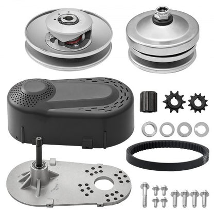 Drive Clutch, 2-8HP Engine, 2000 RPM High-Strength Drive Clutch with Asymmetric Designed Wheels & Robust Rubber Belt, Sturdy & Durable Clutch with Full Accessories, Fit for Various Engines