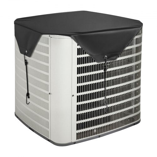Air Conditioner Cover for Outside Units, 710 x 710 mm Central AC Cover for Air Conditioning Unit, Top Universal Mesh Defender Rainproof Easy Install for Outdoor Outside All Seasons, Black