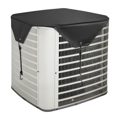 Air Conditioner Cover for Outside Units, 710 x 710 mm Central AC Cover for Air Conditioning Unit, Top Universal Mesh Defender Rainproof Easy Install for Outdoor Outside All Seasons, Black